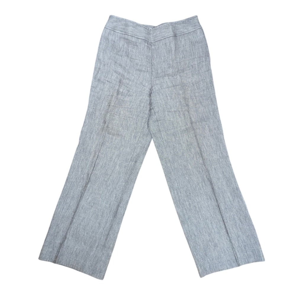 Casual Corner Annex Petite Grey Linen Blend‎ Wide Leg Trousers Pants Size 4P